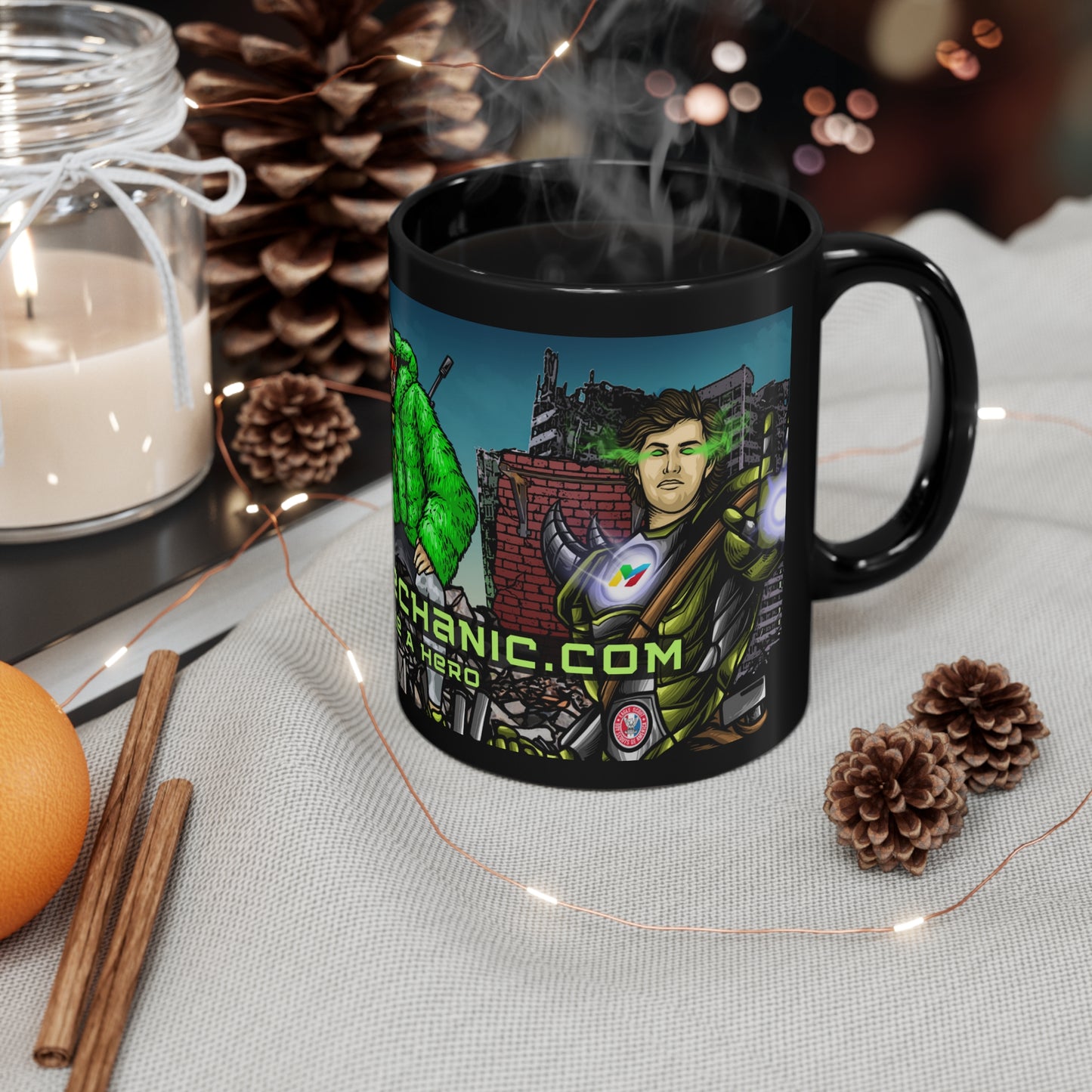 Become A Hero 11oz Black Mug
