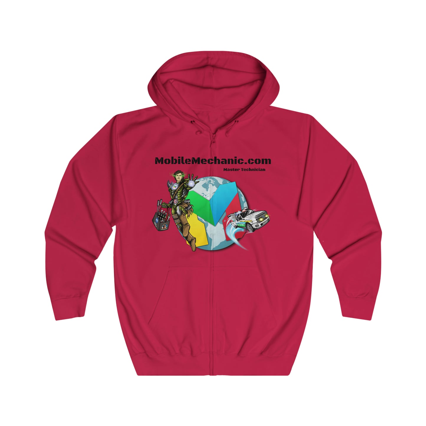 MobileMechanic.com Hoodie ASE Master Technician Light Colors - We Come To You