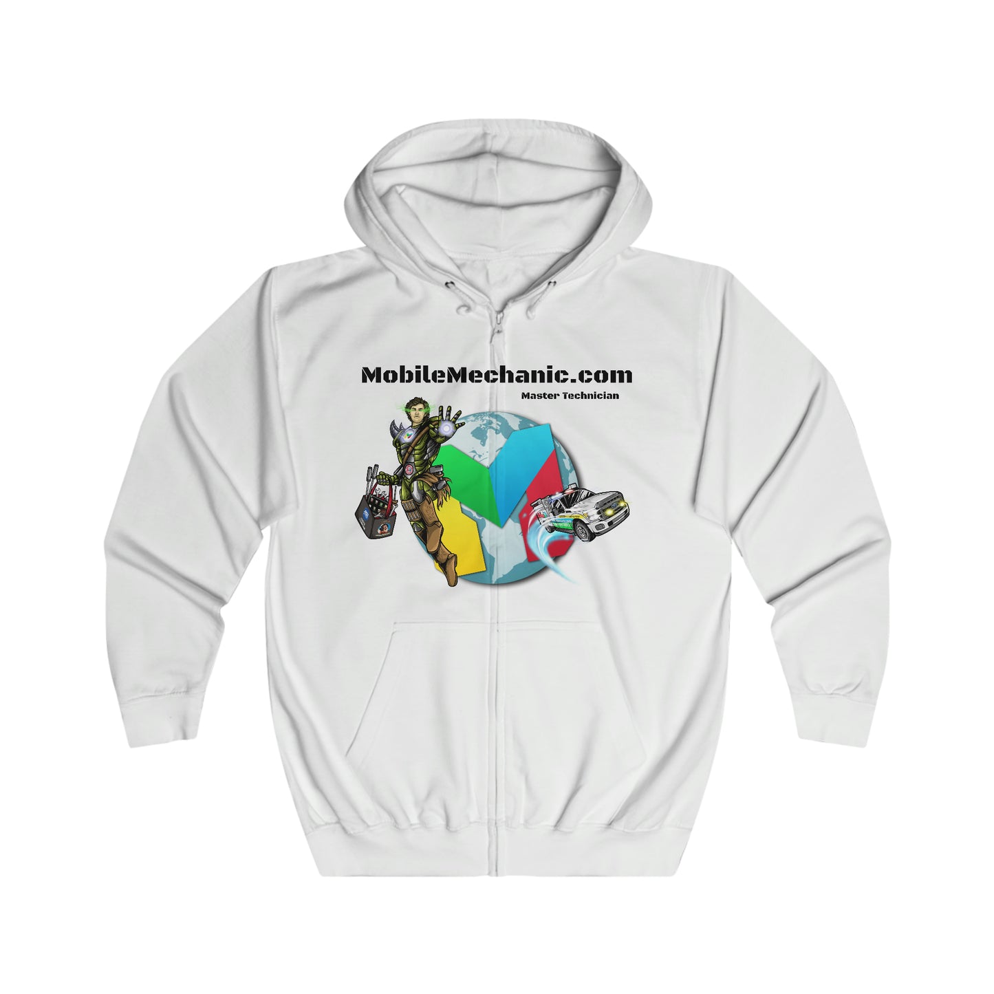MobileMechanic.com Hoodie ASE Master Technician Light Colors - We Come To You