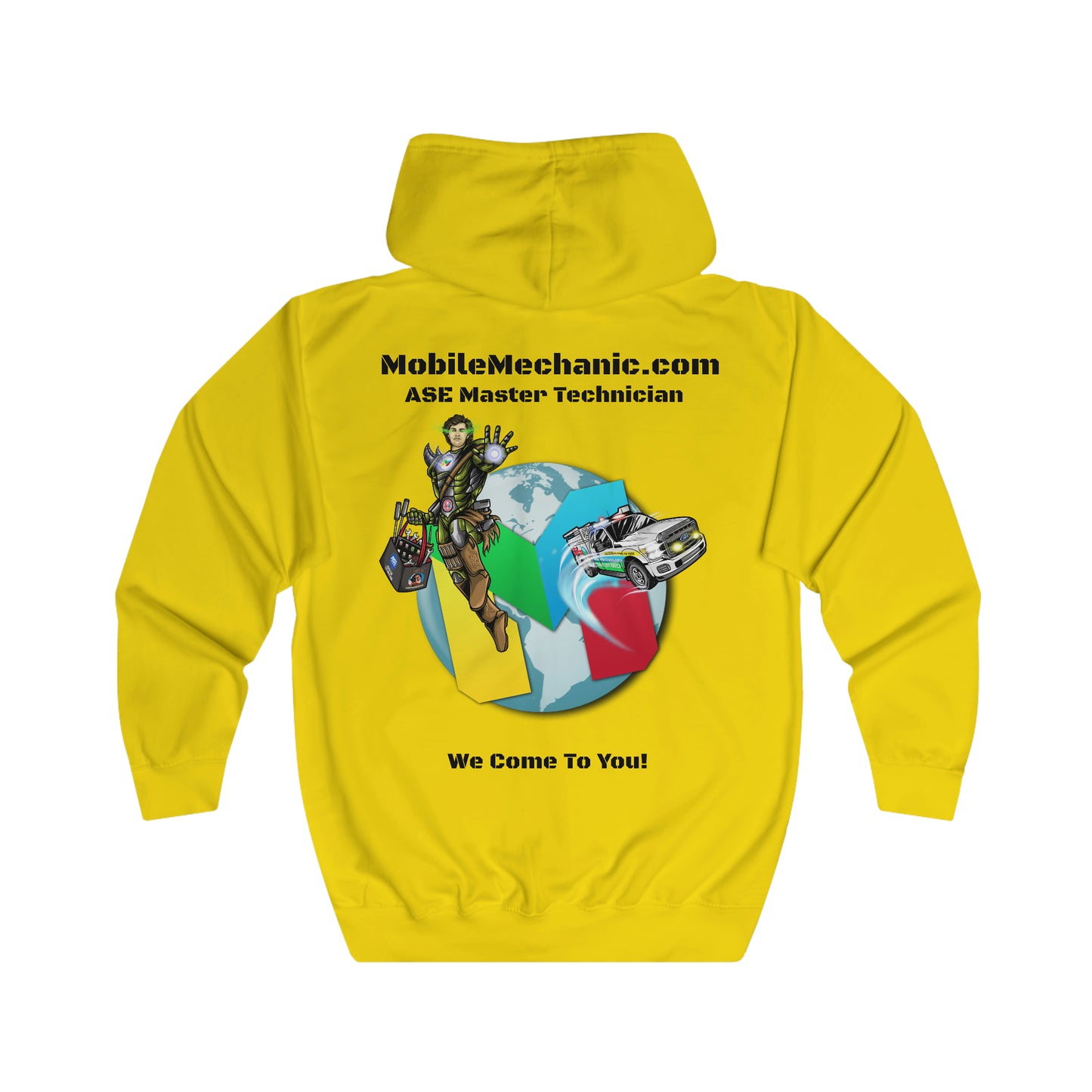 MobileMechanic.com Hoodie ASE Master Technician Light Colors - We Come To You
